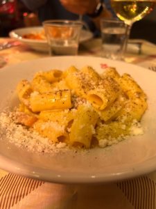 Pasta, dinner in Rome, carbonara, amatriciana