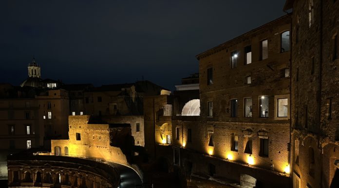 Trajan's Market Lit Up At Night