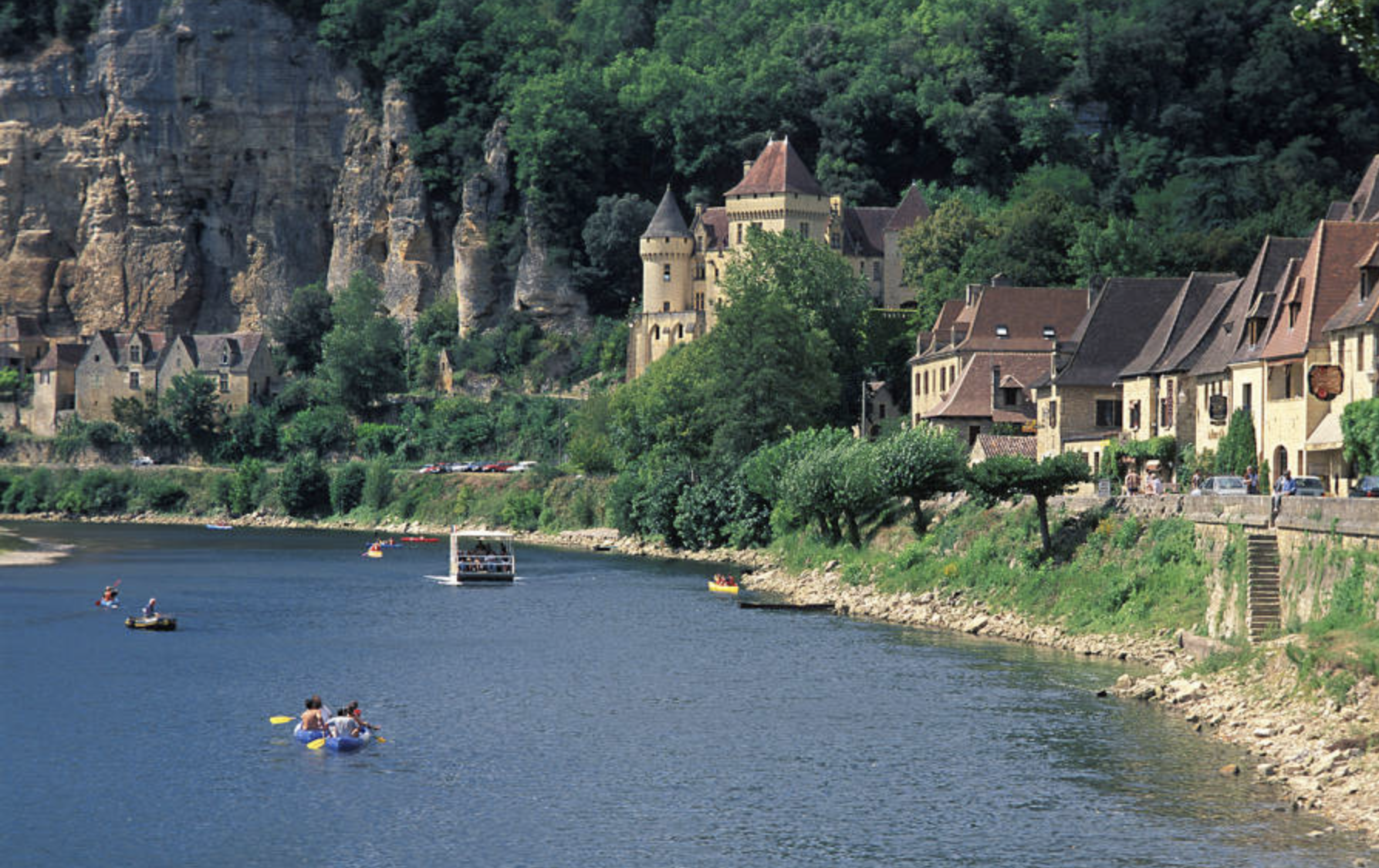 Castle on the river in Dordogne