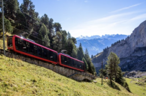 This image is of a beautiful view of Golden Pass Express and Scenery