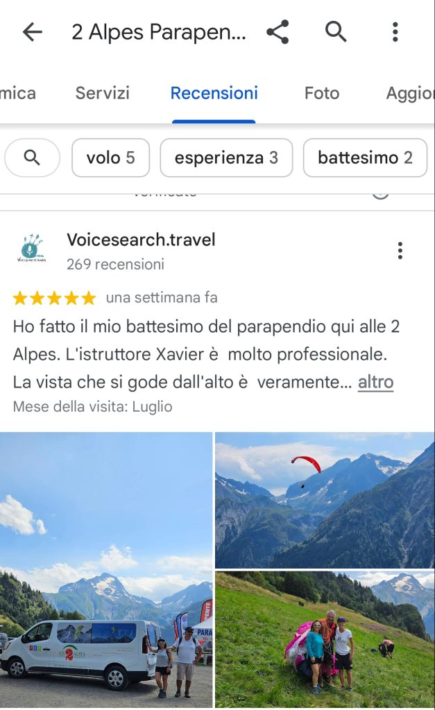 Recensione su Google Maps di2 Alpes Parapente